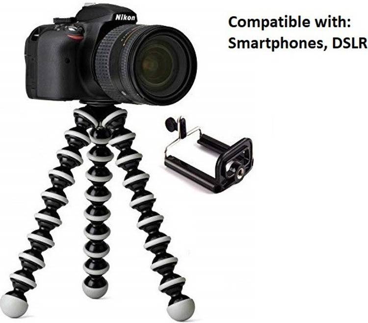 M Mod Con fully flexible Portable & Foldable Camera & Mobile Tripod with Mobile Clip Holder Bracket Fully Flexible Mount Cum Tripod Stand with Three-Dimensional Head & Quick Release T9 Plate Gorilla Tripod 10" - DSLR , Smartphone & Action Cameras mobile 