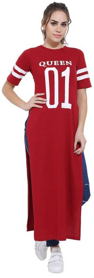 Women T Shirt Red Dress Price in India