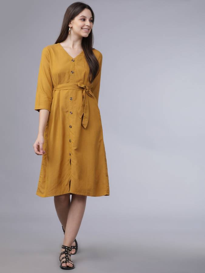 Women Shirt Yellow Dress Price in India