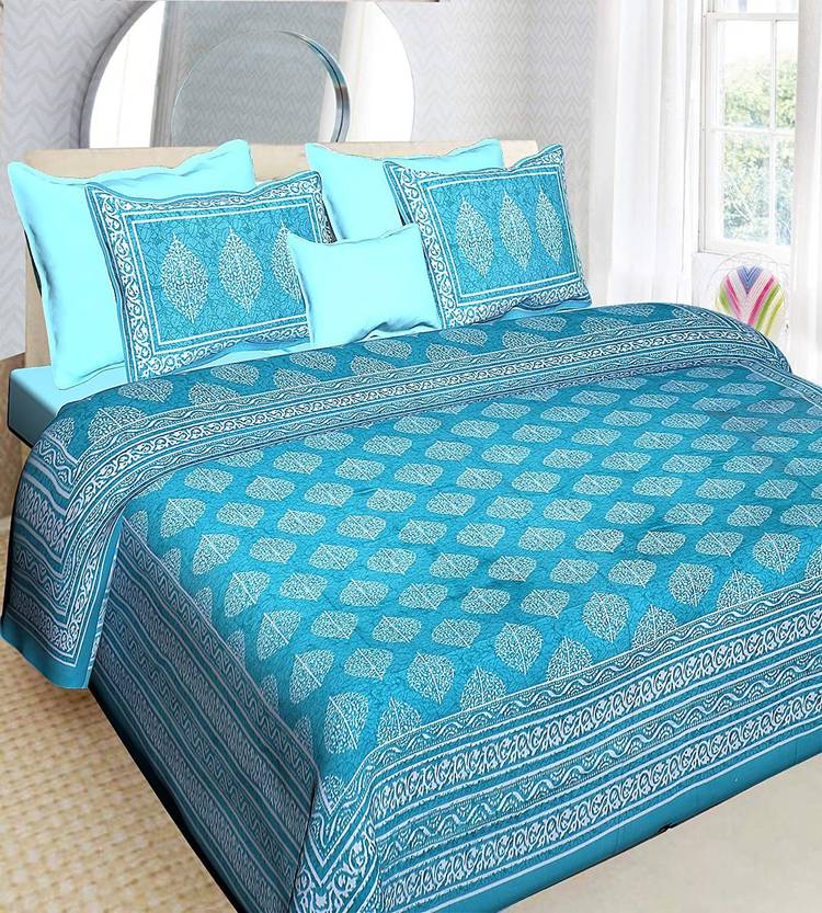 Sohibe 300 TC Cotton Double, King Geometric Bedsheet