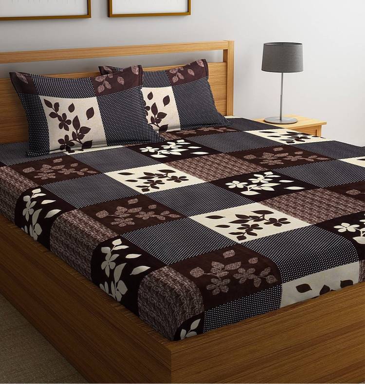 HOME LIVING 120 TC Microfiber Double Polka Bedsheet