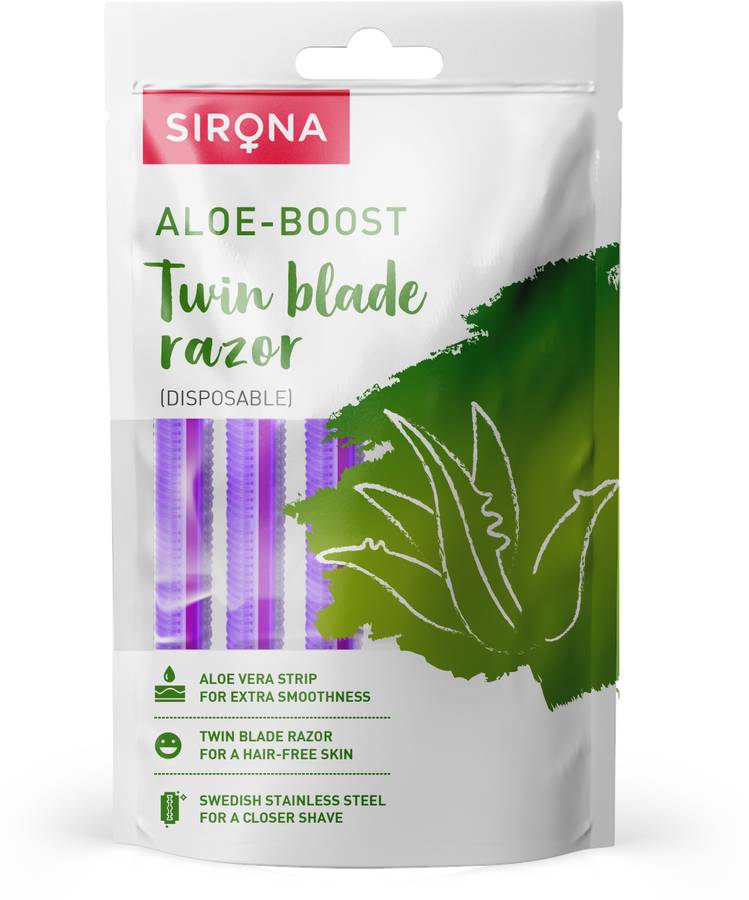 SIRONA Disposable Shaving Razor for Women with Aloe Boost - Pack of 5