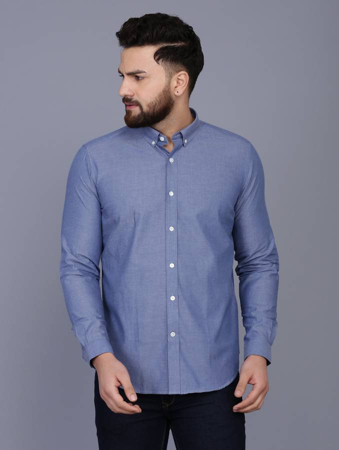 Men Solid Formal Button Down Shirt