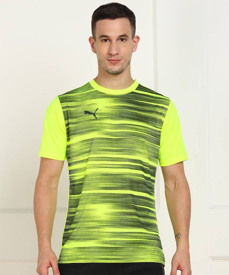 Printed Men Round Neck Green T-Shirt