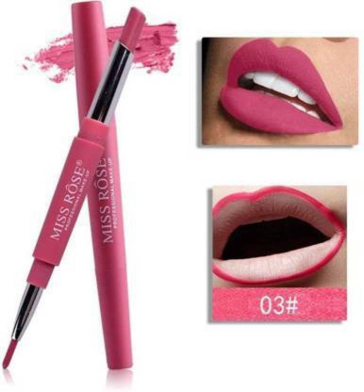 MISS ROSE Makeup Professional Lipstick & Liner 2 in 1-3 (Flash of Pink, #03) Price in India