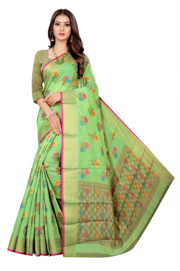 Woven Handloom Pure Cotton, Cotton Silk Saree Price in India