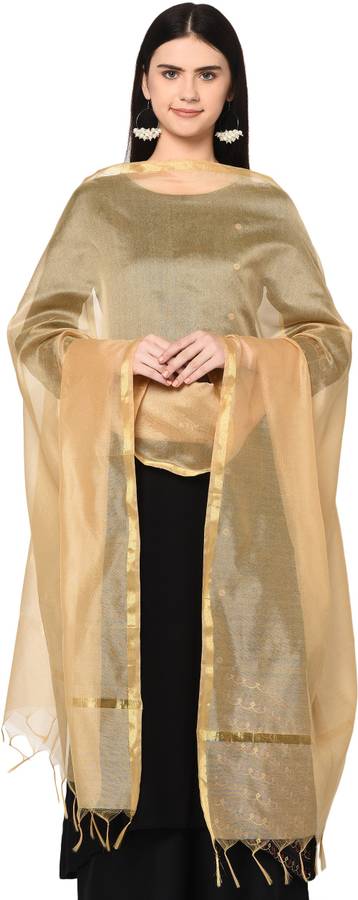 Silk Blend Solid Beige Women Dupatta