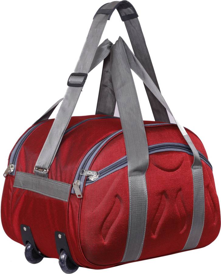 Naaz (Expandable) Expandable Premium Quality Polyester Liteweight 45 Lts Luggage Travel Duffel Bag (Red) Duffel Strolley Bag