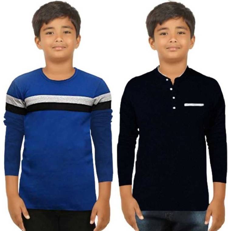 Boys Solid Cotton Blend T Shirt