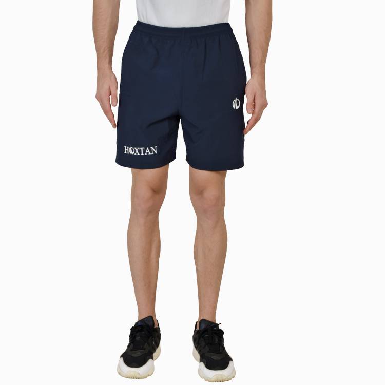 Solid Men Dark Blue Sports Shorts