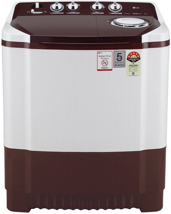 LG 8 kg Semi Automatic Top Load White, Maroon