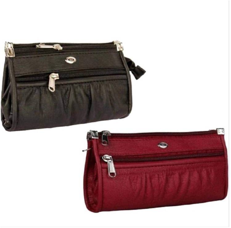 Party, Casual, Formal Red, Black  Clutch  - Regular Size Price in India