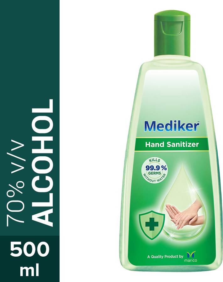 Mediker Alcohol Based Instantly Kills 99.9% Germs Without Water Hand Sanitizer Bottle