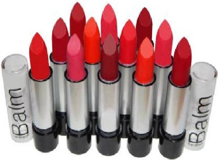 HNB23 Balm super matte lipstick combo pack of 12 (multicolor,) Price in India
