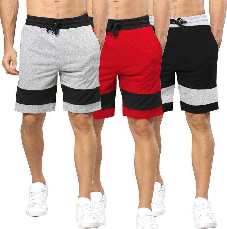 Color Block Men Multicolor Regular Shorts