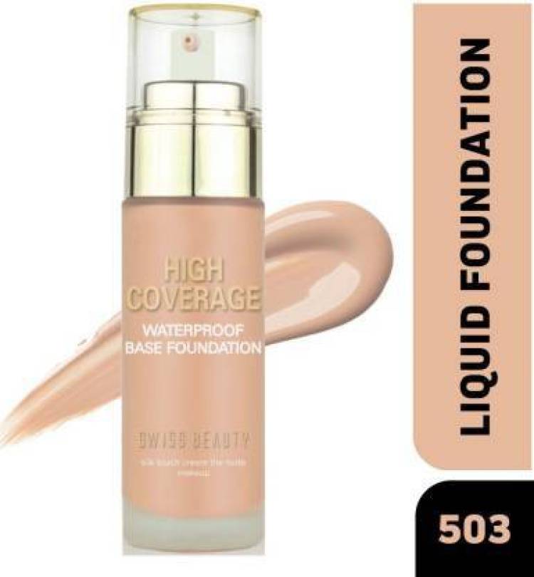 SWISS BEAUTY HIGH COVERAGE WATERPROOF FOUNDATION SB-501-03 Foundation (NATURAL BEIGE, 60 GM) Foundation Price in India