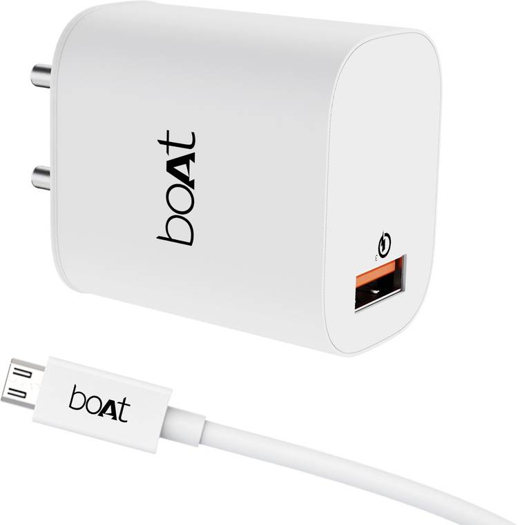 boAt WCD QC3.0 18W (With Micro USB Cable) 18 W 3 A Mobile Charger with Detachable Cable