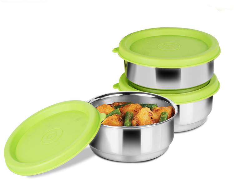 Classic Essentials Leak Proof Container Set of 3, Diameter 12cm, 350 ml Each, 3 Containers Lunch Box