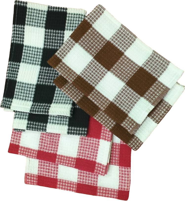 APN RED BROWN BLACK 6PCS SET KITCHEN , DINNING TOWEL NAPKINS Multicolor Napkins