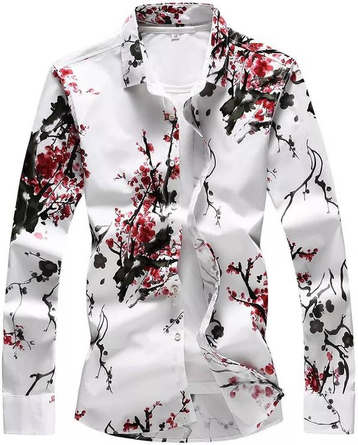 FABFIZA Cotton Silk Blend Floral Print Shirt Fabric