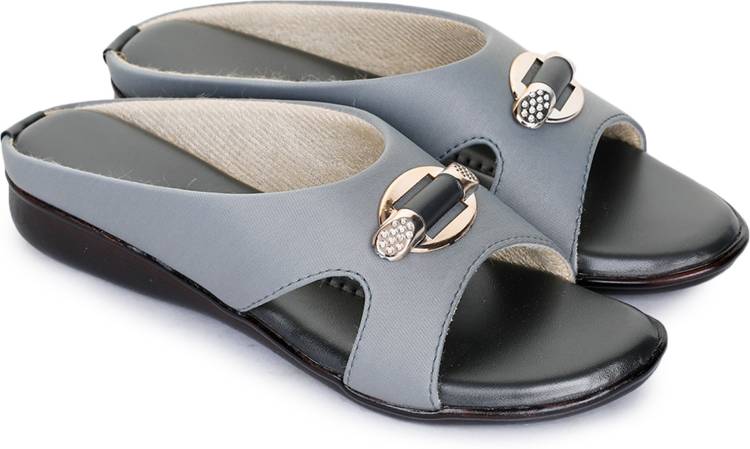 Women Grey Flats Sandal Price in India