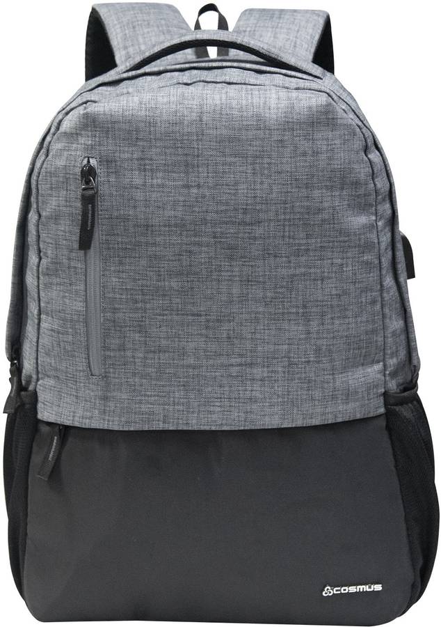 Vogue Casual Laptop Backpack with USB Charger Port 46cm 26 Litre Grey College Bag 26 L Laptop Backpack