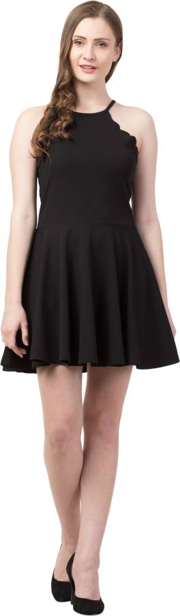 Women A-line Black Dress Price in India