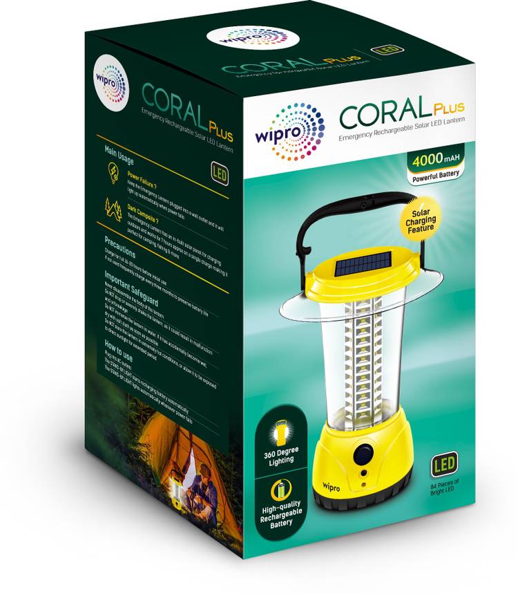 Wipro Coral Plus Rechargable Solar LED Lantern Lantern Emergency Light