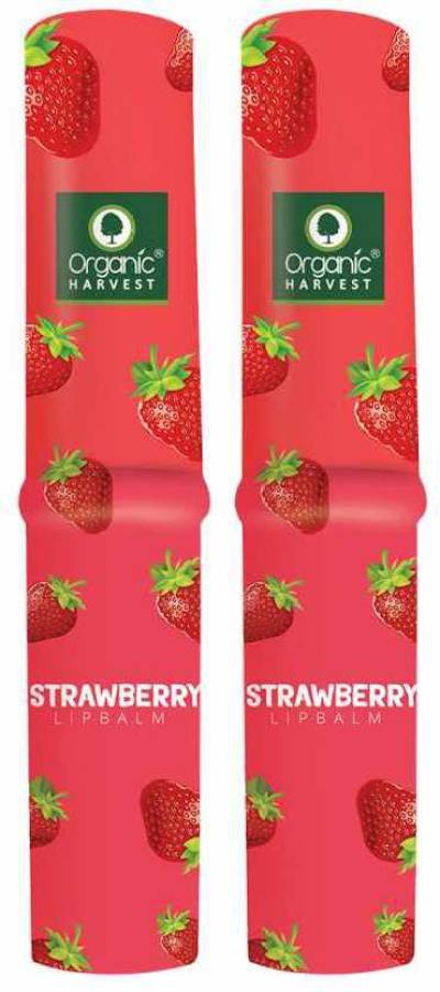Organic Harvest Strawberry Flavour Lip Balm Enriched With Vitamin E & Benefits Of Mango Butter, For Dark Lips to Lighten, Lip Care for Dry & Chapped Lips, 100% Organic, Paraben & Sulphate Free For Girls & Women Strawberry Price in India