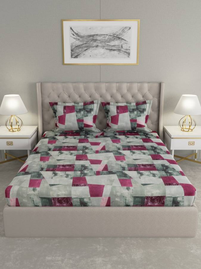 Raymond Home 200 TC Cotton Double Abstract Bedsheet