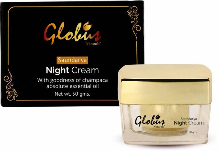 GLOBUS NATURALS Saundarya Night Cream, With Goodness Of With Absolute Essential Oil, Paraben Free | SLS Free, All Skin Types, 50gms Price in India