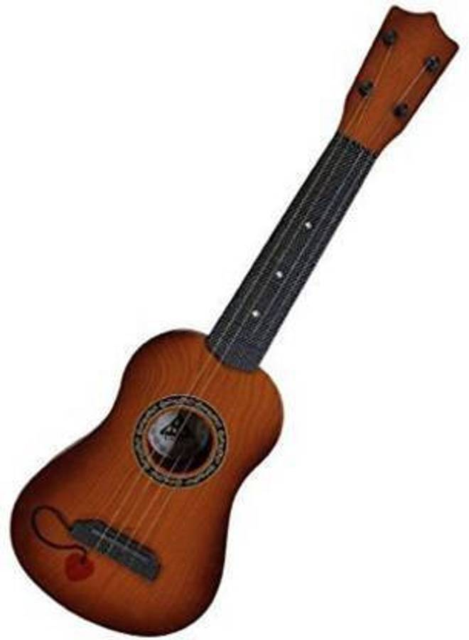 MAHADEV ENTERPRISE 4 string 16 Inc wooden finish plastic guitar for kids (Multicolor)