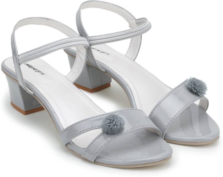 Women Grey Heels Sandal