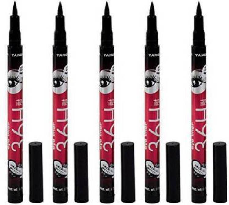 YANQINA 36H waterproof Eyeliner pack of 5 12.5 g Price in India