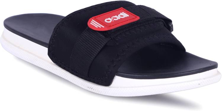 Men's Black Synthetic Leather Daily Casual Slides