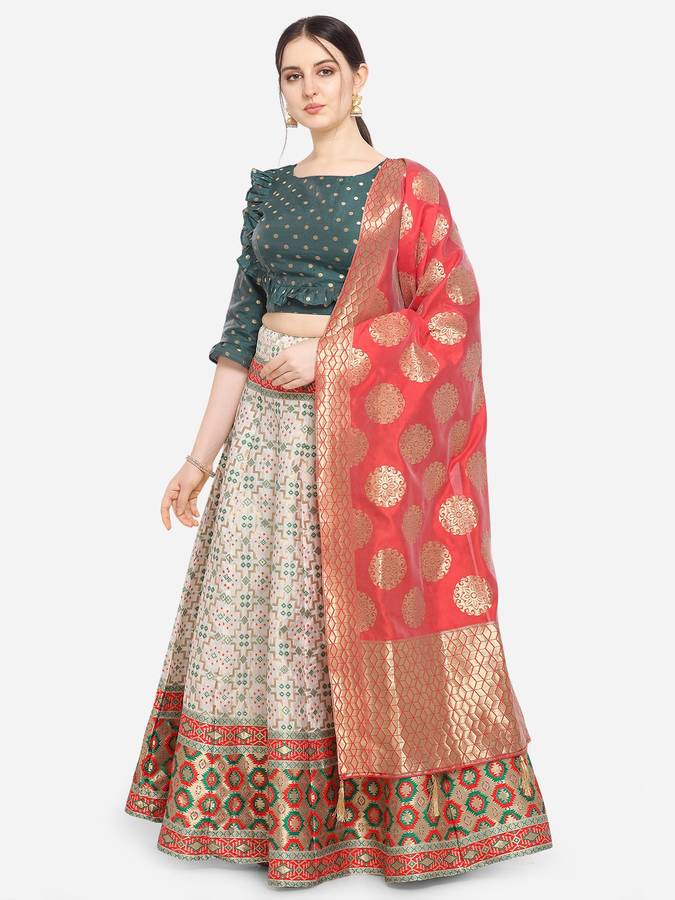 Bandhani Semi Stitched Lehenga Choli Price in India