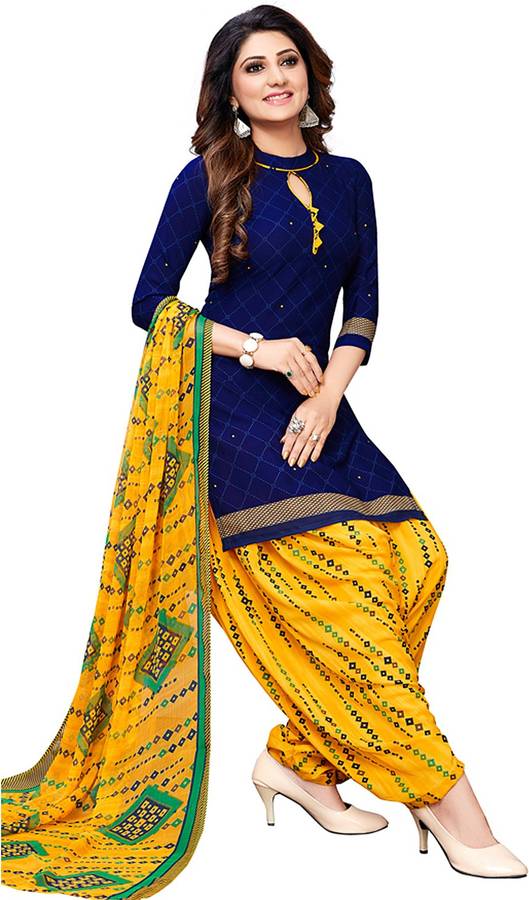 Giftsnfriends Crepe Printed Salwar Suit Material