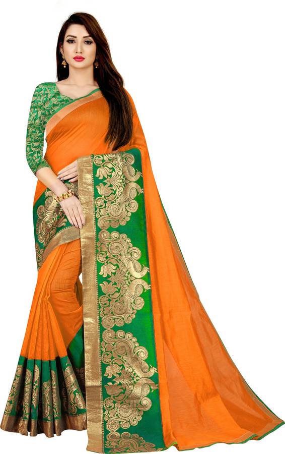 Solid Mysore Cotton Blend Saree