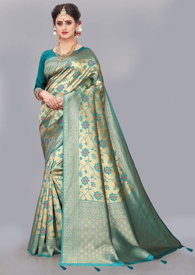 Embellished Kinkhab Silk Blend, Jacquard Saree