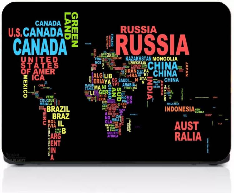 Gprint High & Digital Quality Laptop Laminated World Map Cover Print Vinyl Laptop Decal 15.6