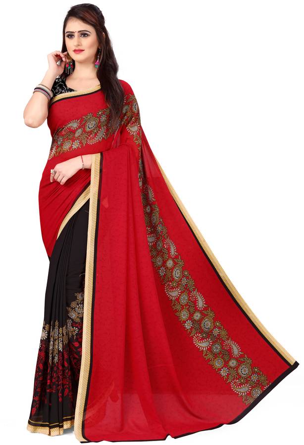 Paisley, Printed Daily Wear Georgette Saree Price in India