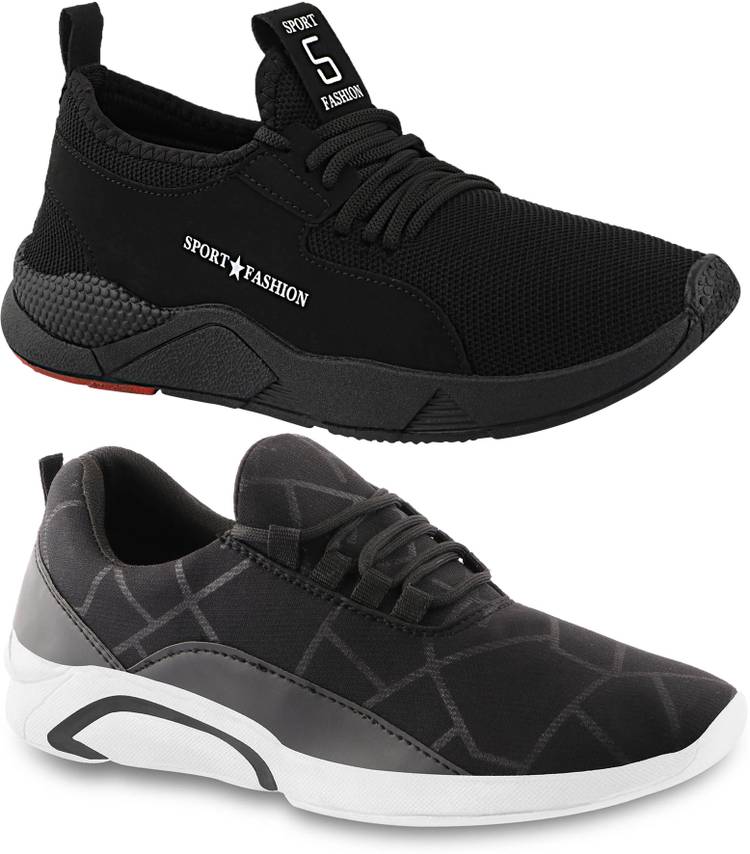 Chevit Latest Fashion Combo Pack of 2 Pairs Casual Outdoors Shoes Running Shoes For Men