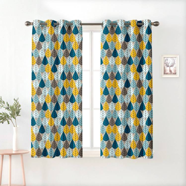 HOMETIQUE 152.4 cm (5 ft) Satin Window Curtain (Pack Of 2)