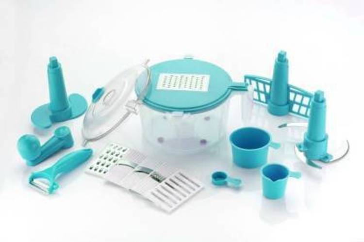 KETSAAL 10 In 1 Multipurpose Dough Maker, Chop N Churn, Fruit & Vegetable Chopper Plastic Detachable Dough Maker