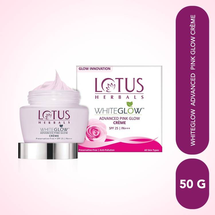 LOTUS HERBALS WhiteGlow Advanced Pink Glow Crme SPF 25 | PA+++ for skin brightening, Anti-Pollution, Preservative Free, All skin types Price in India