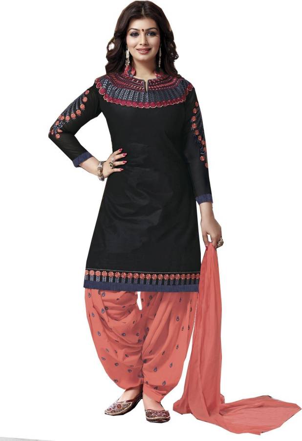 Cotton Embroidered Salwar Suit Material Price in India