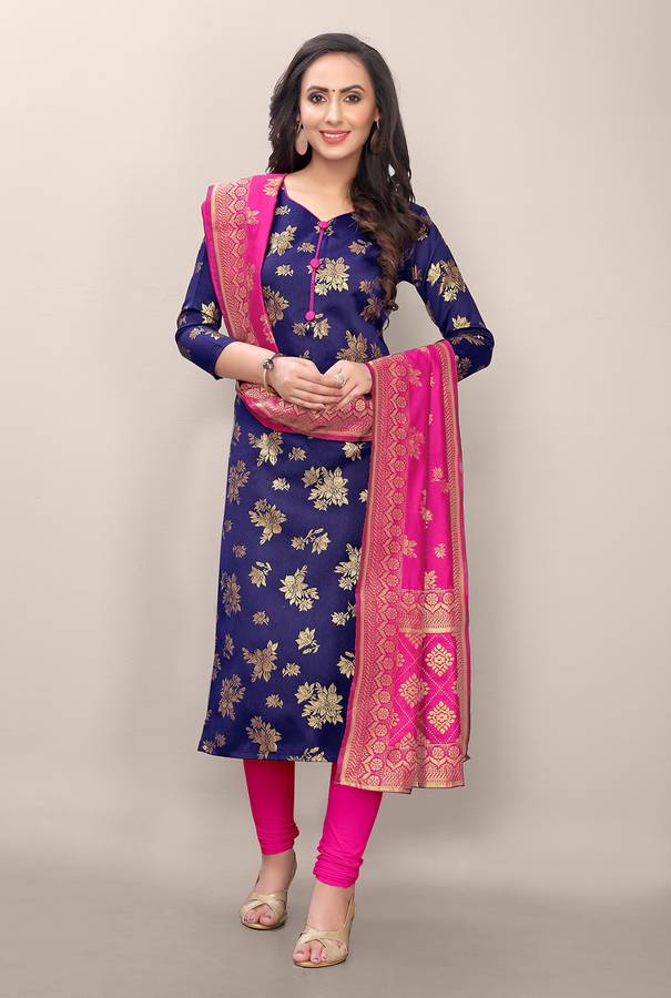 Brocade Printed, Solid Kurta & Churidar Material