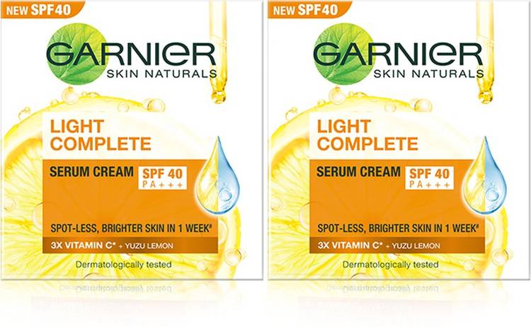 GARNIER Light Complete Serum Cream SPF 40 (Pack of2)