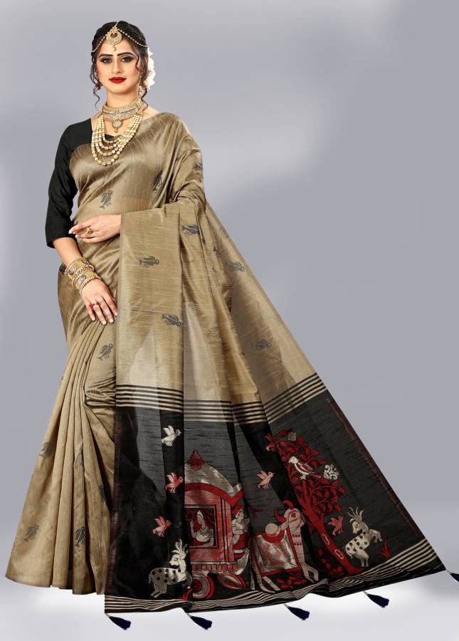 Woven, Self Design, Embellished, Paisley Banarasi Silk Blend, Jacquard Saree