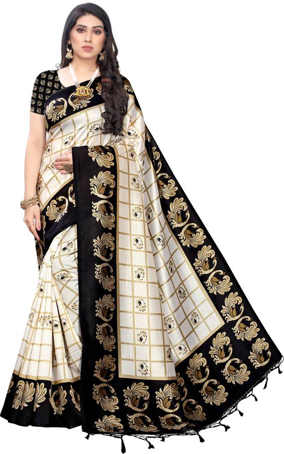 Animal Print, Printed Bhagalpuri Art Silk Saree